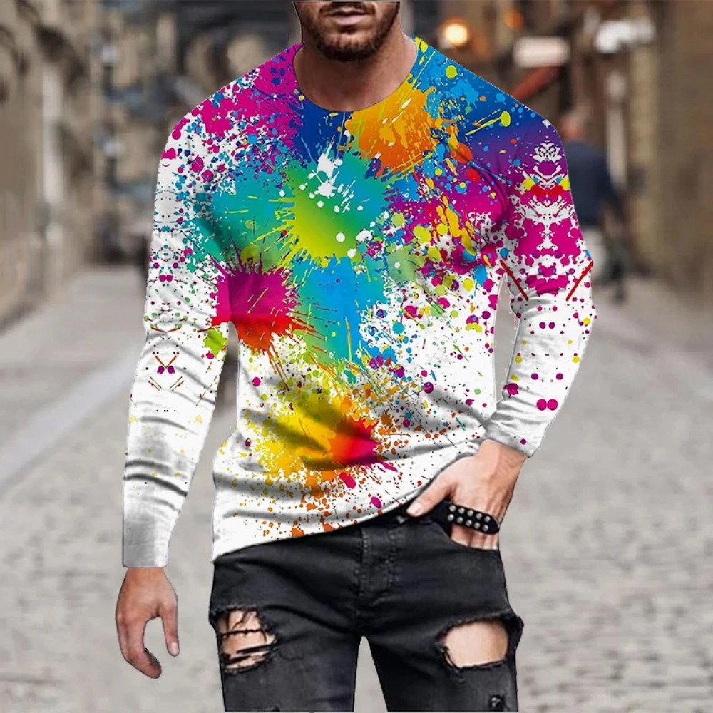Men Rainbow Paint Splash 3D Pr - 3D Printing Custom 评论和价格